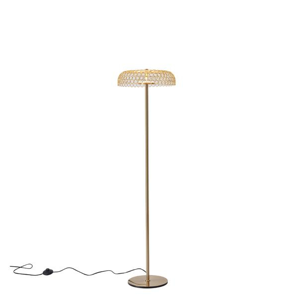 ΦΩΤΙΣΤΙΚΟ ΕΠΙΔΑΠΕΔΙΟ ΜΕΤΑΛΛΟ ΣΤΡΟΓΓΥΛΟ LED 10W 1080Lm 3000K Φ350X1320mm ΧΡΥΣΟ ARTE ILLUMINA PERFORATO