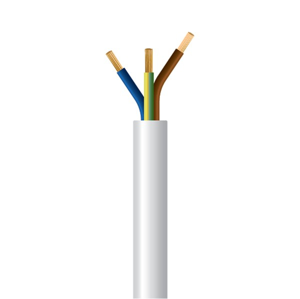 ΚΑΛΩΔΙΟ ΕΥΚΑΜΠΤΟ H05VV-F 3Χ1,5mm² ΛΕΥΚΟ (100m/Roll)