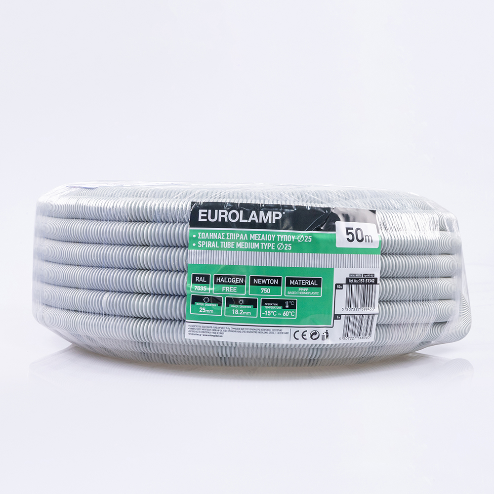 ΣΩΛΗΝΑΣ ΣΠΙΡΑΛ ΜΕΣΑΙΟΥ ΤΥΠΟΥ 750N Φ25 HALOGEN FREE FIRE RES RAL 7035