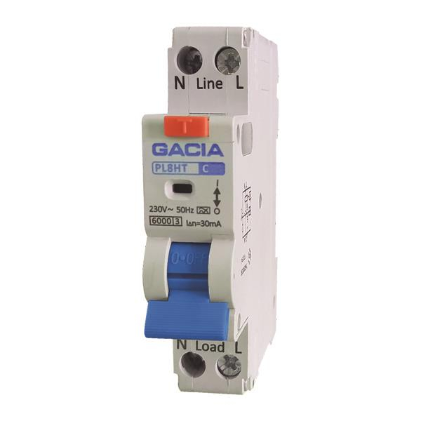 ΡΕΛΕ RCBO ΜΟΝΟΠΟΛΙΚΟ 10A 6KA 30mA 1+N C GACIA TYPE AC