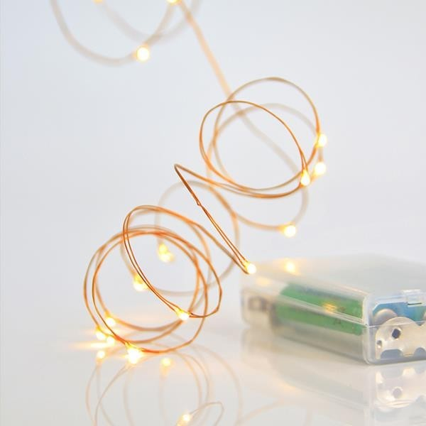 XMAS ΛΑΜΠΑΚΙ ΣΕΙΡΑ 20 MINI LED ΜΠΑΤΑΡΙΑΣ 3AA ΜΕ ΧΡΟΝΟΔΙΑΚΟΠΤΗ ΜΠΡΟΝΖΕ ΧΑΛΚΙΝΟ ΚΑΛΩΔΙΟ ΘΕΡΜΟ ΛΕΥΚΟ LED ANA 10cm ΠΑΡΟΧΗ 10cm IP20