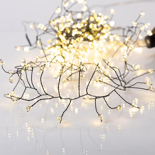 CLUSTER 3m, 240 MINI LED ΣΕ ΣΙΛΙΚΟΝΗ, ΜΕΤΑΣΧΗΜΑΤΙΣΤΗ, ΣΤΑΘΕΡΟ, ΠΡΑΣΙΝΟ ΧΑΛΚΙΝΟ ΚΑΛΩΔΙΟ, ΘΕΡΜΟ ΛΕΥΚΟ LED, ΠΡΟΕΚΤΑΣΗ ΠΑΡΟΧΗΣ 3m, IP44
