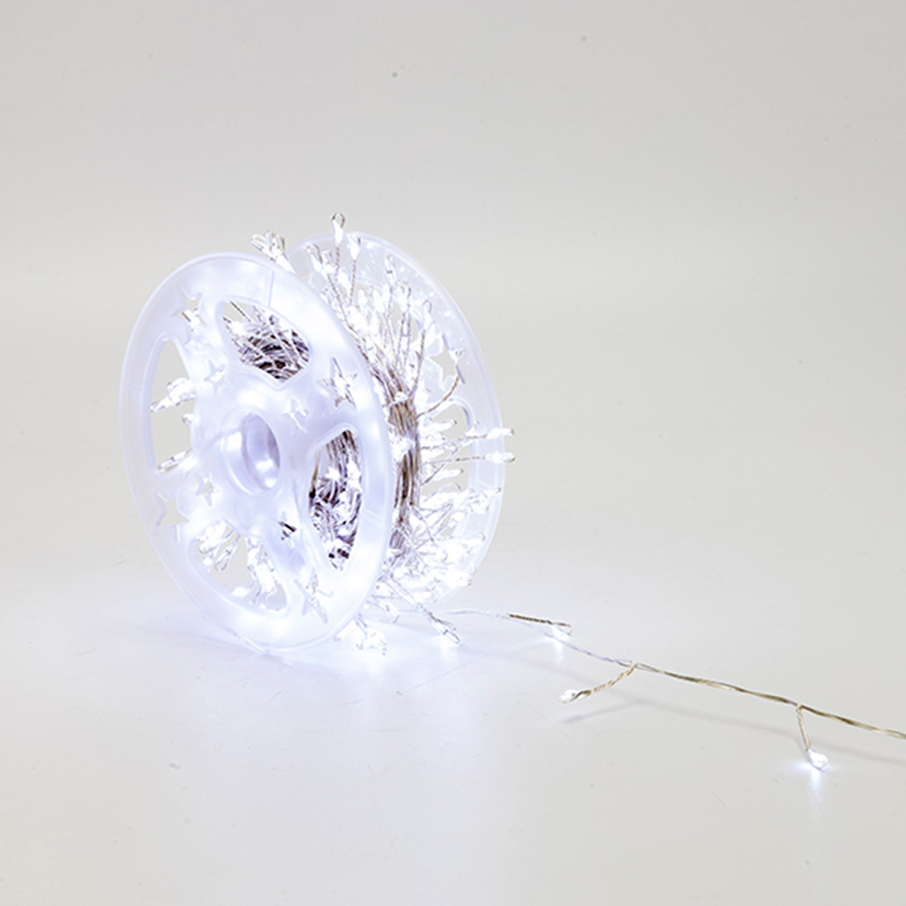 XMAS ΛΑΜΠΑΚΙ CLUSTER 20m 400 MINI LED ΜΕΤΑΣΧΗΜΑΤΙΣΤΗ ΜΕ 8 ΠΡΟΓΡΑΜΜΑΤΑ & ΜΝΗΜΗ ΑΣΗΜΙ ΧΑΛΚΙΝΟ ΚΑΛΩΔΙΟ ΛΕΥΚΟ LED ΠΑΡΟΧΗ 3m IP44 ROLL PACK