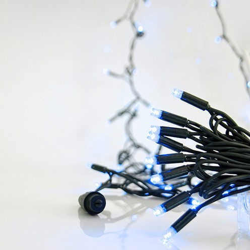 XMAS ΛΑΜΠΑΚΙ ΣΕΙΡΑ 100 LED 5mm ΜΕ ΚΑΛΥΜΜΑ 230V 3 ΕΠΕΚΤΑΣΕΙΣ ΕΩΣ 9 ΣΕΤ ΠΡΑΣΙΝΟ ΚΑΟΥΤΣΟΥΚ ΚΑΛΩΔΙΟ ΜΠΛΕ LED ANA 10cm ΠΑΡΟΧΗ 1.5m ΙΡ65