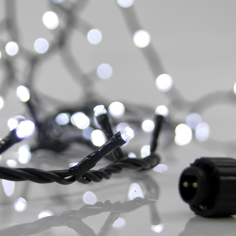 XMAS ΛΑΜΠΑΚΙ ΣΕΙΡΑ 100 LED 3mm 31V ΜΕΤΑΣΧΗΜΑΤΙΣΤΗ 4 ΕΠΕΚΤΑΣΕΙΣ ΕΩΣ 3 ΣΕΤ ΠΡΑΣΙΝΟ PVC ΚΑΛΩΔΙΟ ΛΕΥΚΟ LED ΑNA 5cm ΠΑΡΟΧΗ 3m ΙΡ44