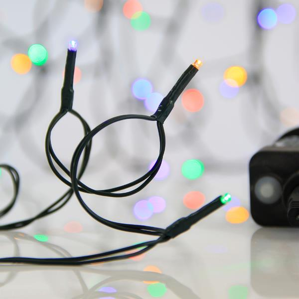 XMAS ΛΑΜΠΑΚΙ ΣΕΙΡΑ 100 LED 3mm 31V ΜΕΤΑΣΧΗΜΑΤΙΣΤΗ ΜΕ 8 ΠΡΟΓΡΑΜΜΑΤΑ & ΜΝΗΜΗ ΠΡΑΣΙΝΟ PVC ΚΑΛΩΔΙΟ ΧΡΩΜΑΤΙΣΤΟ LED ΑΝΑ 5cm ΠΑΡΟΧΗ 3m ΙΡ44