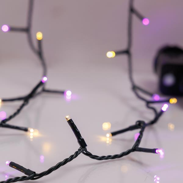 XMAS ΛΑΜΠΑΚΙ ΣΕΙΡΑ 240 LED 3mm 31V ΜΕΤΑΣΧΗΜΑΤΙΣΤΗ ΜΕ 8 ΠΡΟΓΡΑΜΜΑΤΑ & ΜΝΗΜΗ ΠΡΑΣΙΝΟ PVC ΚΑΛΩΔΙΟ ΘΕΡΜΟ ΛΕΥΚΟ & ΜΩΒ LED (ΕΝΑΛΛΑΞ) ΑΝΑ 5cm ΠΑΡΟΧΗ 3m IP44