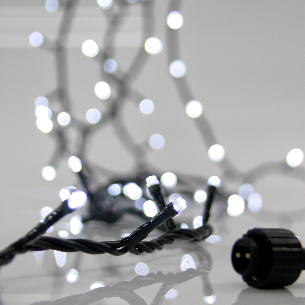 XMAS ΛΑΜΠΑΚΙ ΣΕΙΡΑ 100 LED 3mm 31V ΜΕΤΑΣΧΗΜΑΤΙΣΤΗ 4 ΕΠΕΚΤΑΣΕΙΣ ΕΩΣ 3 ΣΕΤ ΠΡΑΣΙΝΟ PVC ΚΑΛΩΔΙΟ ΛΕΥΚΟ LED ANA 5cm ΠΑΡΟΧΗ 3m ΙΡ44