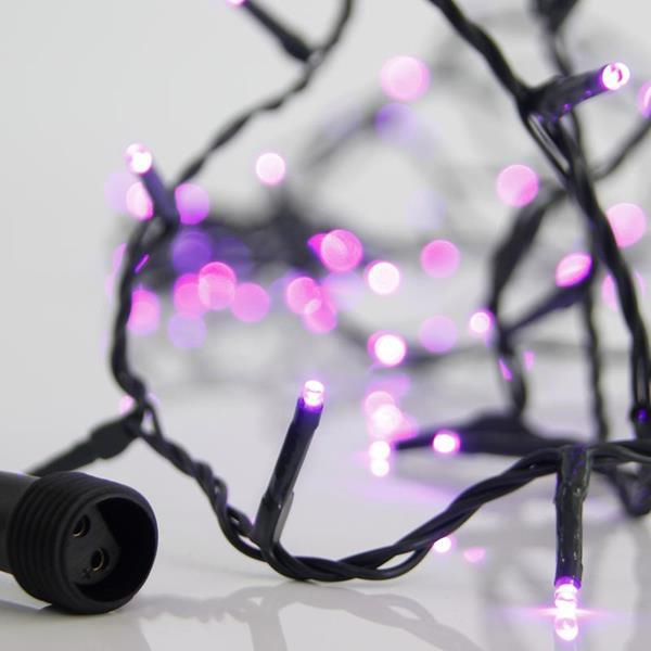 XMAS ΛΑΜΠΑΚΙ ΣΕΙΡΑ 100 LED 3mm 31V ΜΕΤΑΣΧΗΜΑΤΙΣΤΗ 4 ΕΠΕΚΤΑΣΕΙΣ ΕΩΣ 3 ΣΕΤ ΠΡΑΣΙΝΟ PVC ΚΑΛΩΔΙΟ ΜΩΒ LED ΑΝΑ 5cm ΠΑΡΟΧΗ 3m ΙΡ44