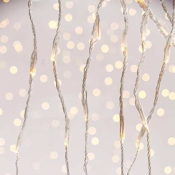 XMAS ΛΑΜΠΑΚΙ ΚΟΥΡΤΙΝΑ 240 LED 3mm 31V ΜΕΤΑΣΧΗΜΑΤΙΣΤΗ ΠΡΟΓΡΑΜΜΑ SNOWFALL & ΜΝΗΜΗ ΔΙΑΦΑΝO PVC ΚΑΛΩΔΙΟ ΘΕΡΜΟ ΛΕΥΚΟ LED (H100 x W200cm 20 ΣΕΙΡΕΣ x 12) LED ΠΑΡΟΧΗ 3m IP44