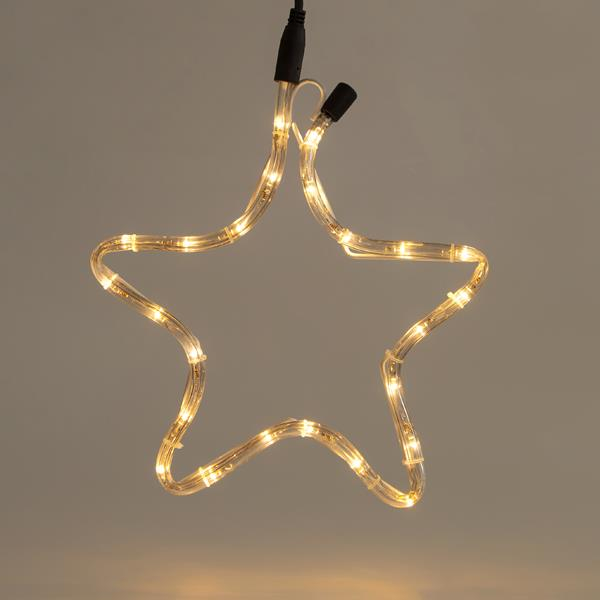 XMAS ΑΣΤΕΡΙ ΦΩΤΟΣΩΛΗΝΑΣ LED 1m ΜΟΝΟΚΑΛΑΝΟΣ ΘΕΡΜΟ ΛΕΥΚO 32x29cm IP44