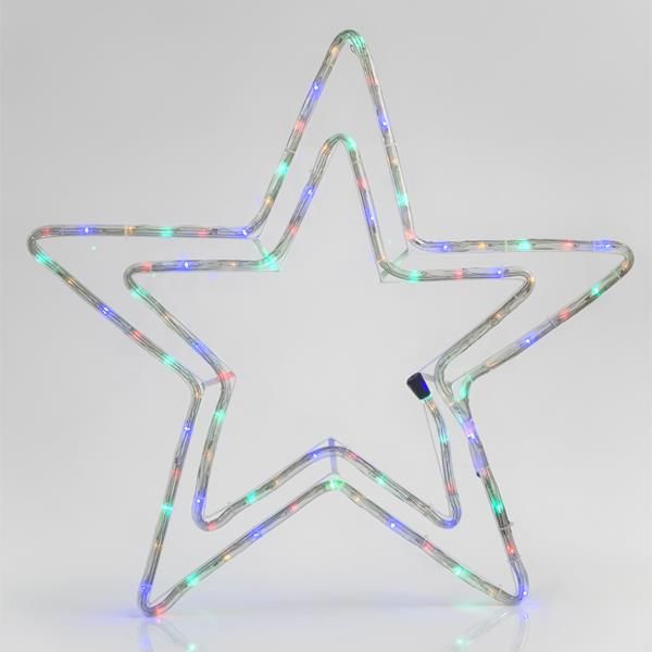 XMAS ΑΣΤΕΡΙ ΔΙΠΛΟ ΦΩΤΟΣΩΛΗΝΑΣ LED 3m ΜΟΝΟΚΑΝΑΛΟΣ ΜΕ ΠΡΟΓΡΑΜΜΑ ΧΡΩΜΑΤΙΣΤΟ 55x56cm IP44