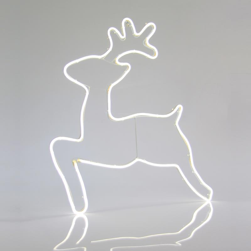 XMAS ΤΑΡΑΝΔΟΣ ΝΕΟΝ ΦΩΤΟΣΩΛΗΝΑΣ LED 3m ΜΟΝΟΚΑΝΑΛΟΣ ΛΕΥΚΟ 65x58cm IP44