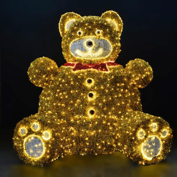 XMAS ΕΠΑΓΓΕΛΜΑΤΙΚΟ ΣΧΕΔΙΟ 3D ΑΡΚΟΥΔΑΚΙ ΜΕ ΚΙΤΡΙΝΗ LED ΦΩΤΟΣΩΛΗΝΑ & ΘΕΡΜΟ ΛΕΥΚΟ LED IP65
