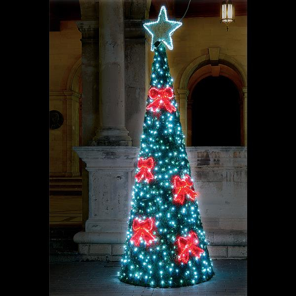 XMAS ΕΠΑΓΓΕΛΜΑΤΙΚΟ ΣΧΕΔΙΟ ΔΕΝΤΡΟ 3D ΛΕΥΚΗ & ΚΟΚΚΙΝΗ LED ΦΩΤΟΣΩΛΗΝΑ & ΛΕΥΚΟ LED 500x180cm IP65