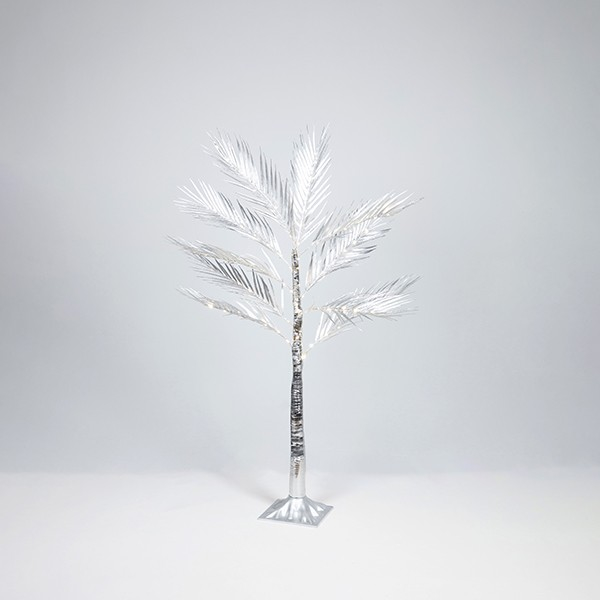 XMAS ΦΩΤΙΖΟΜΕΝΟ ΔΕΝΤΡΟ ΦΤΕΡΗ ΑΣΗΜΙ 120cm ΜΕΤΑΣΧΗΜΑΤΙΣΤΗ 80 MINI LED ΘΕΡΜΑ ΛΕΥΚΑ ΠΑΡΟΧΗ 3m IP44