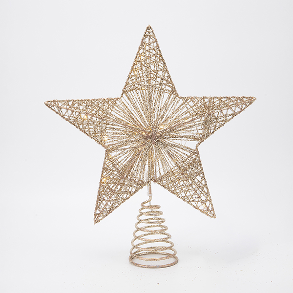 XMAS ΦΩΤΙΖΟΜΕΝΟ ΣΑΜΠΑΝΙ ΑΣΤΕΡΙ 26x6x30cm 20 MINI LED ΜΠΑΤΑΡΙΑΣ 2AA ΧΡΟΝΟΔΙΑΚΟΠΤΗΣ ΑΣΗΜΙ ΧΑΛΚΙΝΟ ΚΑΛΩΔΙΟ ΘEPMO ΛEYKO LED ΠΑΡΟΧΗ 30cm IP20