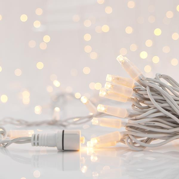 XMAS ΛΑΜΠΑΚΙ ΣΕΙΡΑ 100 LED 5mm ΜΕ ΚΑΛΥΜΜΑ 230V 3 ΕΠΕΚΤΑΣΕΙΣ ΕΩΣ 9 ΣΕΤ ΛΕΥΚΟ ΚΑΟΥΤΣΟΥΚ ΚΑΛΩΔΙΟ ΜΕ 10 ΛΕΥΚΑ FLASH LED & DAYLIGHT LED ΑΝΑ 10cm ΠΑΡΟΧΗ 1.5m ΙΡ65
