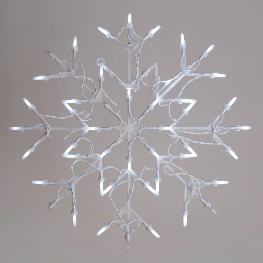 ΣΕΙΡΑ, 50 LED 5mm, ΣΕ PVC ΒΑΣΗ ΜΕ ΣΧΕΔΙΟ ΧΙΟΝΟΝΙΦΑΔΑ, 230V, ΑΣΠΡΟ PVC ΚΑΛΩΔΙΟ, ΛΕΥΚΟ LED + 10 ΛΕΥΚΑ FLASH LED, ΠΡΟΕΚΤΑΣΗ ΠΑΡΟΧΗΣ 3m, IP44