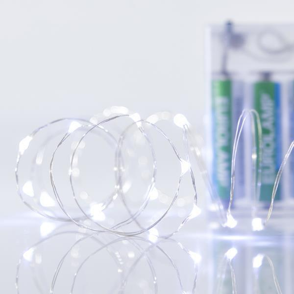 XMAS ΛΑΜΠΑΚΙ ΣΕΙΡΑ 20 MINI LED ΜΠΑΤΑΡΙΑΣ 3AA ΑΣΗΜΙ ΧΑΛΚΙΝΟ ΚΑΛΩΔΙΟ ΛΕΥΚΟ LED ΑΝΑ 10cm ΠΑΡΟΧΗ 10cm IP20