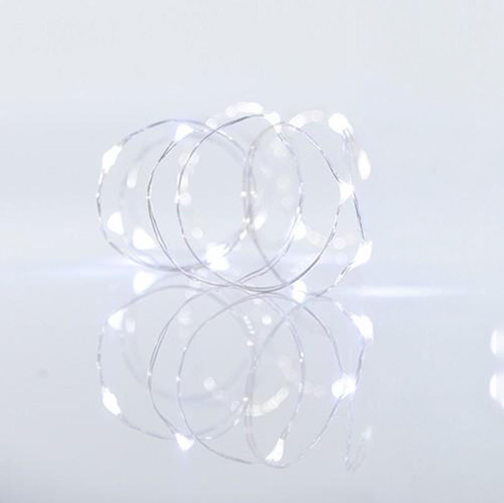 XMAS ΛΑΜΠΑΚΙ ΣΕΙΡΑ 100 MINI LED ΜΕΤΑΣΧΗΜΑΤΙΣΤΗ ΣΤΑΘΕΡΟ ΑΣΗΜΙ ΧΑΛΚΙΝΟ ΚΑΛΩΔΙΟ ΛΕΥΚΟ LED ANA 10cm ΠΑΡΟΧΗ 5m ΙΡ44