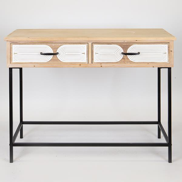 ΚΟΝΣΟΛΑ ΞΥΛΙΝΗ NATURAL - ΛΕΥΚΗ 100x41x80.5cm