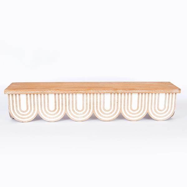 ΡΑΦΙ ΞΥΛΙΝΟ NATURAL - ΛΕΥΚΟ 60x13x12cm