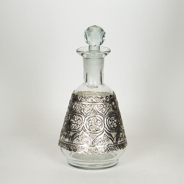 ΚΑΡΑΦΑ ΓΥΑΛΙΝΗ - ΜΕΤΑΛΛΙΚΗ ΑΣΗΜΙ 13x24cm