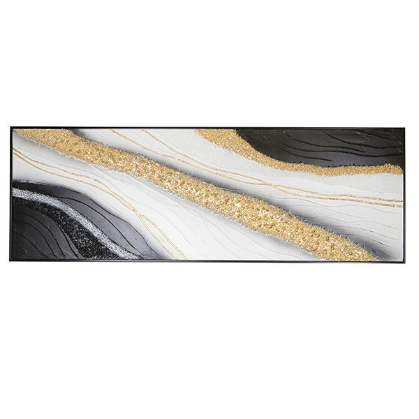 ΠΙΝΑΚΑΣ ΚΑΜΒΑΣ ΜΑΥΡΟΣ - ΛΕΥΚΟΣ - ΧΡΥΣΟΣ 152x4.5x52cm