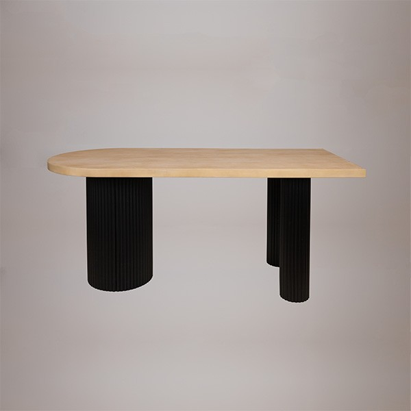 ΤΡΑΠΕΖΙ ΞΥΛΟ ΦΥΣΙΚΟ-ΜΑΥΡΟ 180x80x76.5cm