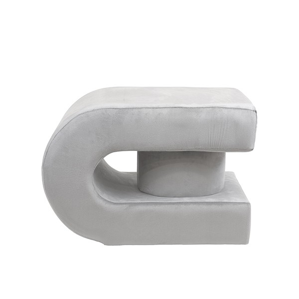 ΣΚΑΜΠΟ ΒΕΛΟΥΔΟ ΓΚΡΙ MDF 60.5x40x40cm