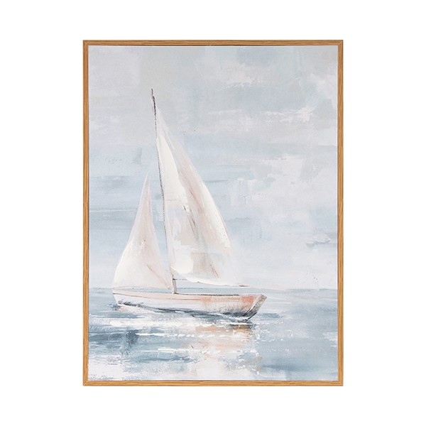 ΠΙΝΑΚΑΣ ΚΑΜΒΑΣ ΚΑΡΑΒΙ ΓΑΛΑΖΙΟΣ - ΛΕΥΚΟΣ 30x2x40cm