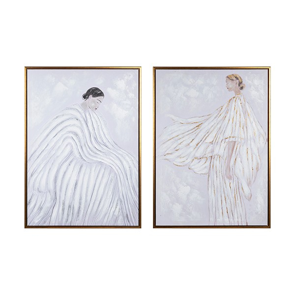 S/2 ΠΙΝΑΚΕΣ ΜΕ ΠΛΑΙΣΙΟ ΓΥΝΑΙΚΑ ΛΕΥΚΟΙ 50x70cm