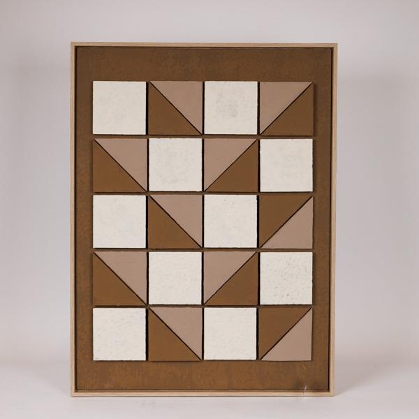 ΠΙΝΑΚΑΣ ΚΑΜΒΑΣ 3D ΤΕΤΡΑΓΩΝΑ ΚΑΦΕ - ΜΠΕΖ 60x2.9x80cm