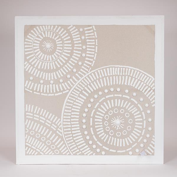 ΠΙΝΑΚΑΣ ΚΑΜΒΑΣ ΚΥΚΛΟΙ ΜΠΕΖ - ΛΕΥΚΟΣ 80x3x80cm