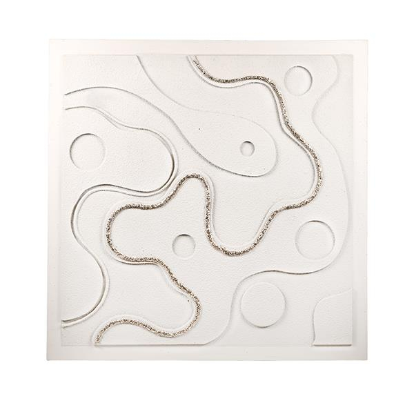 ΠΙΝΑΚΑΣ ΚΥΚΛΟΙ 3D ΜΠΕΖ - ΧΡΥΣΟΣ 100x3x100cm