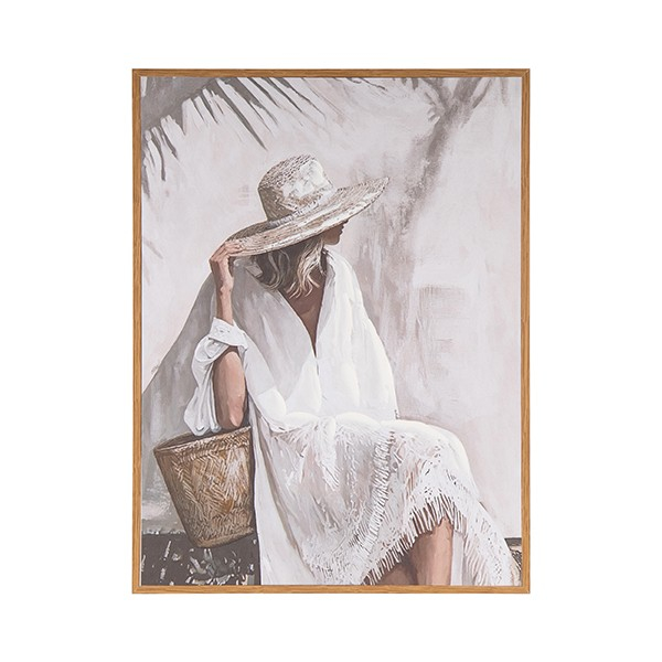 ΠΙΝΑΚΑΣ ΓΥΝΑΙΚΑ ΛΕΥΚΟΣ - ΜΠΕΖ 30x2x40cm
