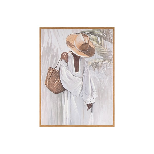 ΠΙΝΑΚΑΣ ΓΥΝΑΙΚΑ ΛΕΥΚΟΣ - ΑΝΟΙΧΤΟ ΚΑΦΕ 30x2x40cm