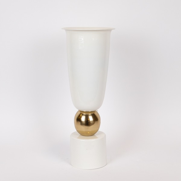 ΒΑΖΟ ΜΕΤΑΛΛΙΚΟ ΛΕΥΚΟ - ΧΡΥΣΟ 21.5x15x56.5cm|819-01101