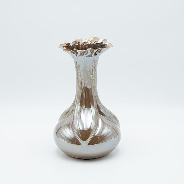 ΒΑΖΟ ΛΟΥΛΟΥΔΙ ΚΕΡΑΜΙΚΟ ΑΣΗΜΙ - ΚΑΦΕ 15x15x24.5cm