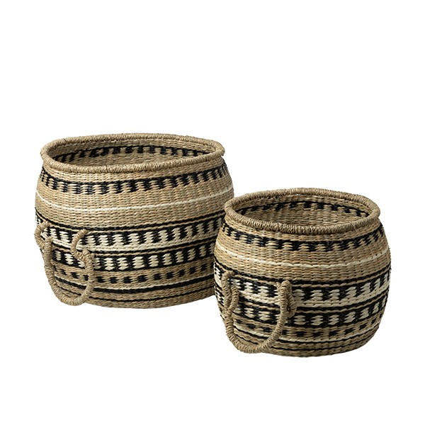 S/2 ΚΑΛΑΘΙΑ ΨΑΘΙΝΑ ΜΑΥΡΑ - ΜΠΕΖ - ΦΥΣΙΚΟ 45x45x31cm / 35x35x25cm|819-01720