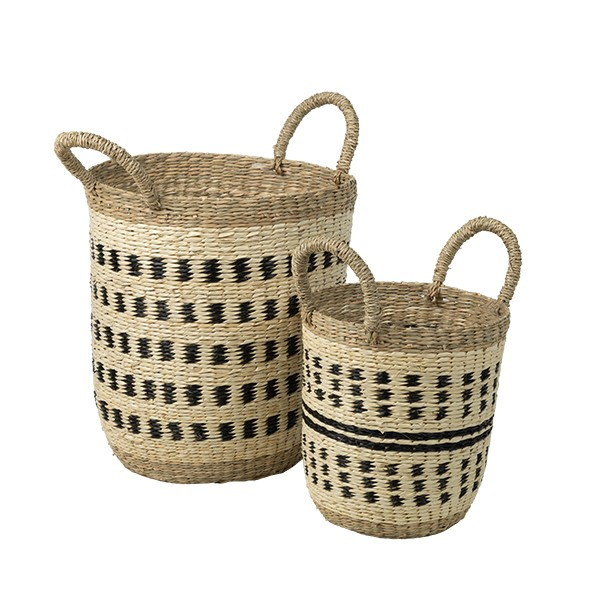 S/2 ΚΑΛΑΘΙΑ ΨΑΘΙΝΑ ΜΑΥΡΑ - ΜΠΕΖ - ΦΥΣΙΚΟ 30x30x42cm / 22x22x32cm|819-01721