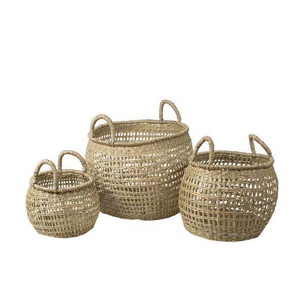 S/3 ΚΑΛΑΘΙΑ ΨΑΘΙΝΑ ΦΥΣΙΚΟ 44x44x43cm / 35x35x37cm / 25x25x26cm|819-01722
