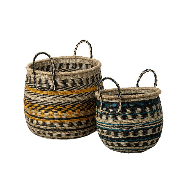 S/2 ΚΑΛΑΘΙΑ ΨΑΘΙΝΑ ΠΟΛΥΧΡΩΜΑ 35x35x38cm / 28x28x33cm|819-01724