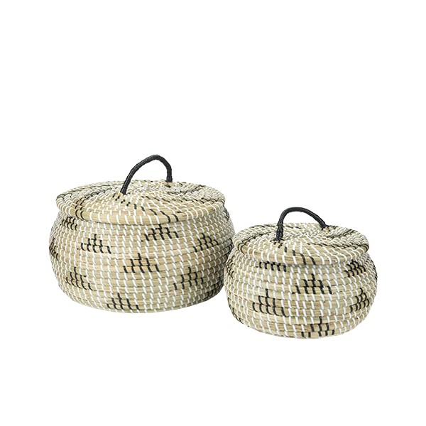 S/2 ΚΑΛΑΘΙΑ ΨΑΘΙΝΑ ΛΕΥΚΑ - ΜΑΥΡΑ - ΦΥΣΙΚΟ 32x32x22cm / 24x24x17cm|819-01725