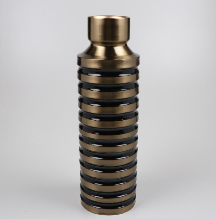 ΒΑΖΟ ΜΕΤΑΛΛΙΚΟ ΧΡΥΣΟ - ΜΑΥΡΟ 15.5x10.5x49cm