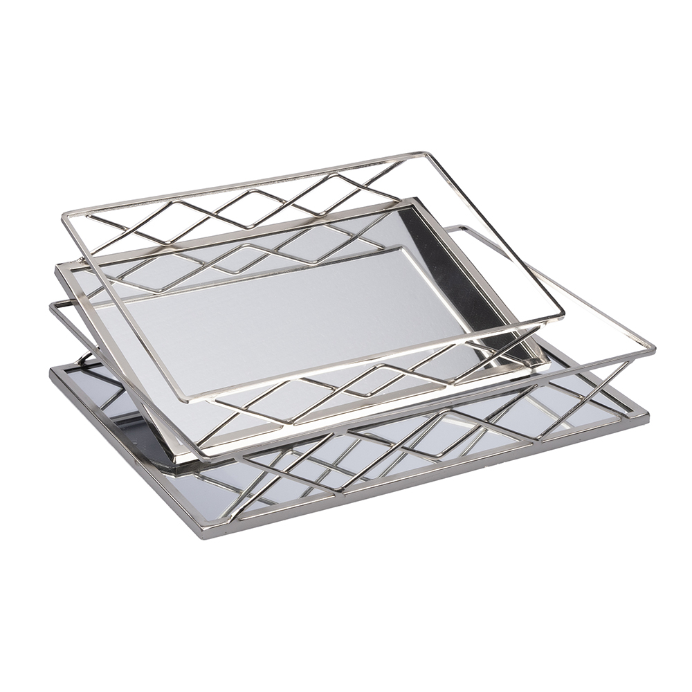 S/2 ΔΙΣΚΟΙ ΜΕΤΑΛΛΙΚΟΙ ΜΕ ΚΑΘΡΕΦΤΗ ΑΣΗΜΙ 35x25x6cm / 30.5x20x5.5cm